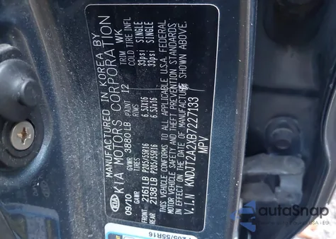 2011 Kia Soul + from USA, damaged, VIN KNDJT2A2XB7227133